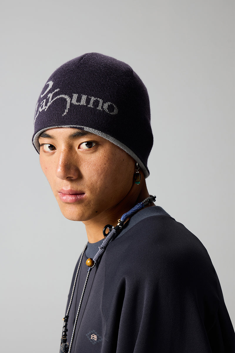 ユキヒョウ柄リバーシブルウールビーニー25BLML016