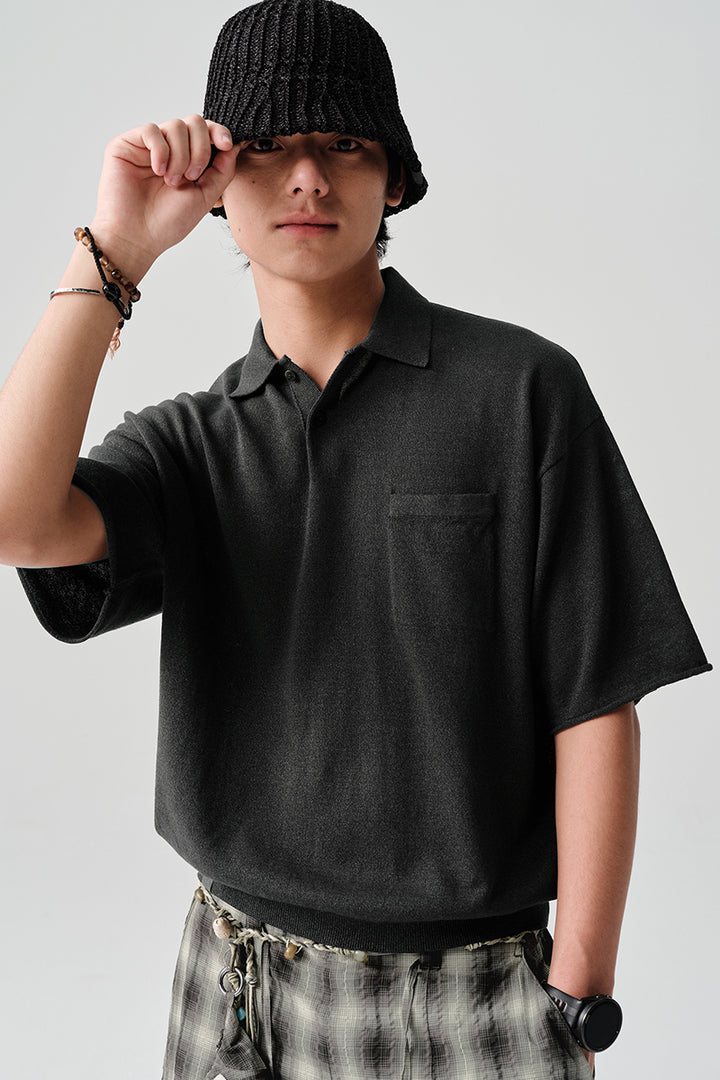 ABACELLニット半袖ポロシャツNLBLDPL002