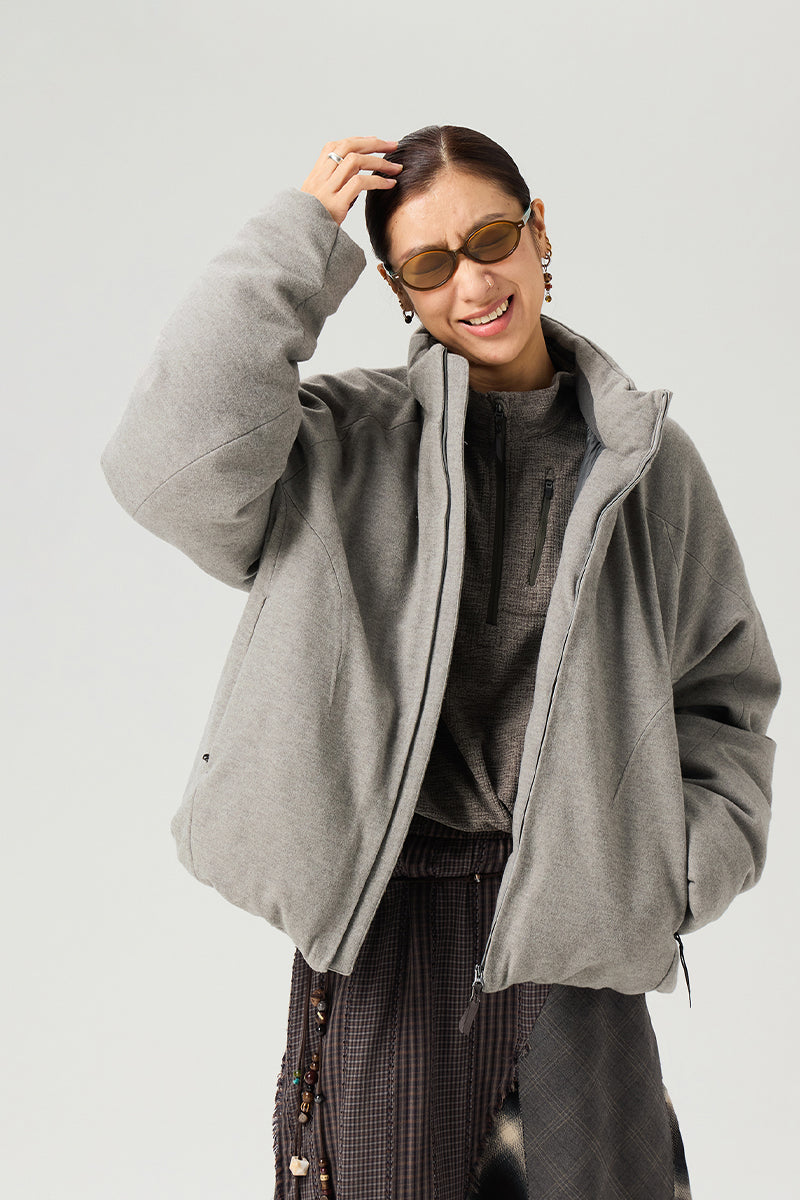 ウールスタンドカラーダウンジャケット25BLYR008