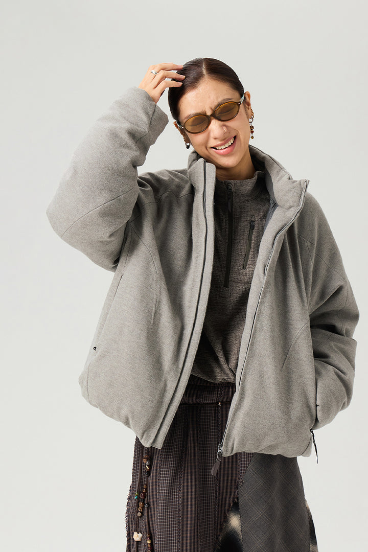 ウールスタンドカラーダウンジャケット25BLYR008