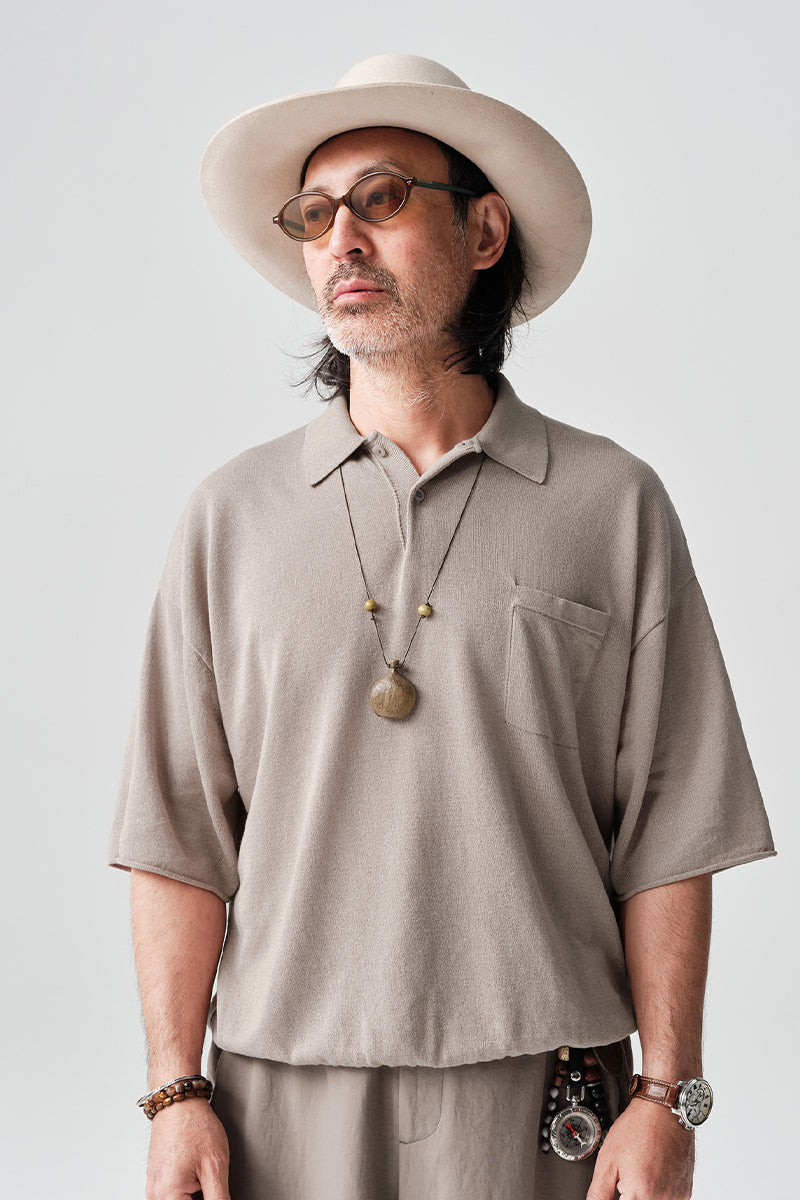 ABACELLニット半袖ポロシャツNLBLDPL002