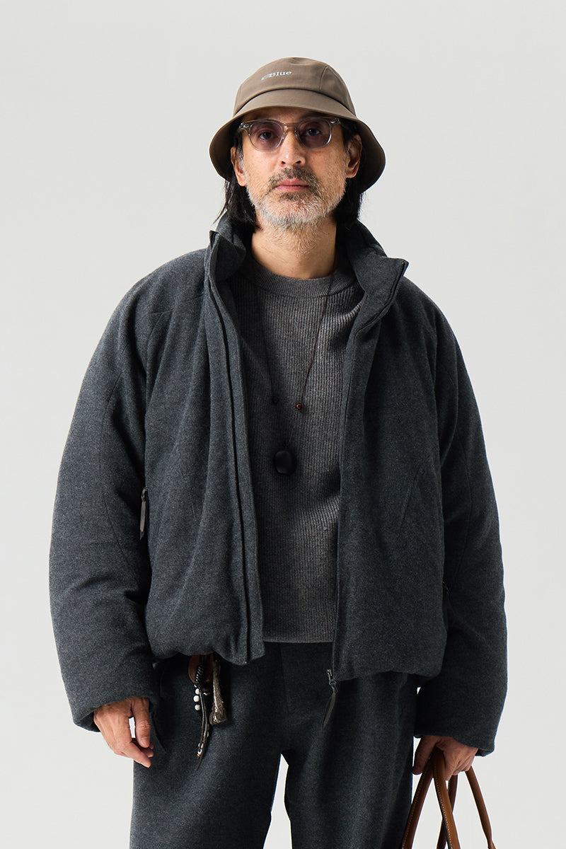 ウールスタンドカラーダウンジャケット25BLYR008