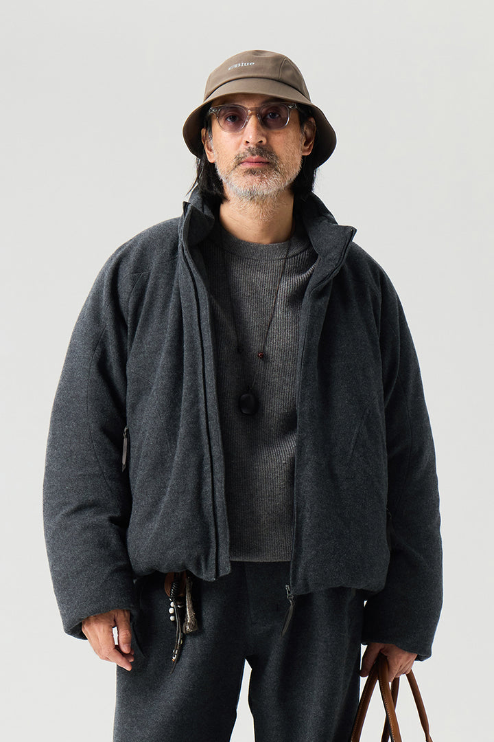 ウールスタンドカラーダウンジャケット25BLYR008