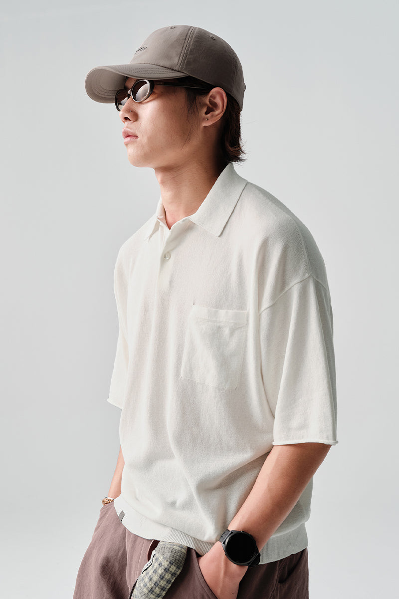 ABACELLニット半袖ポロシャツNLBLDPL002