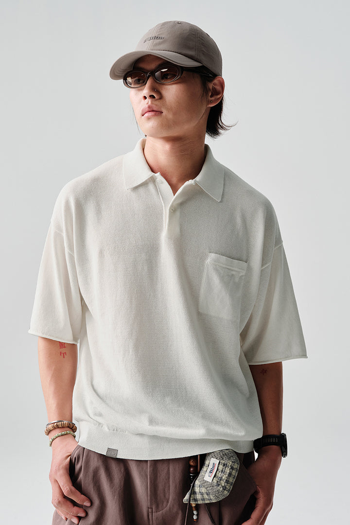 ABACELLニット半袖ポロシャツNLBLDPL002