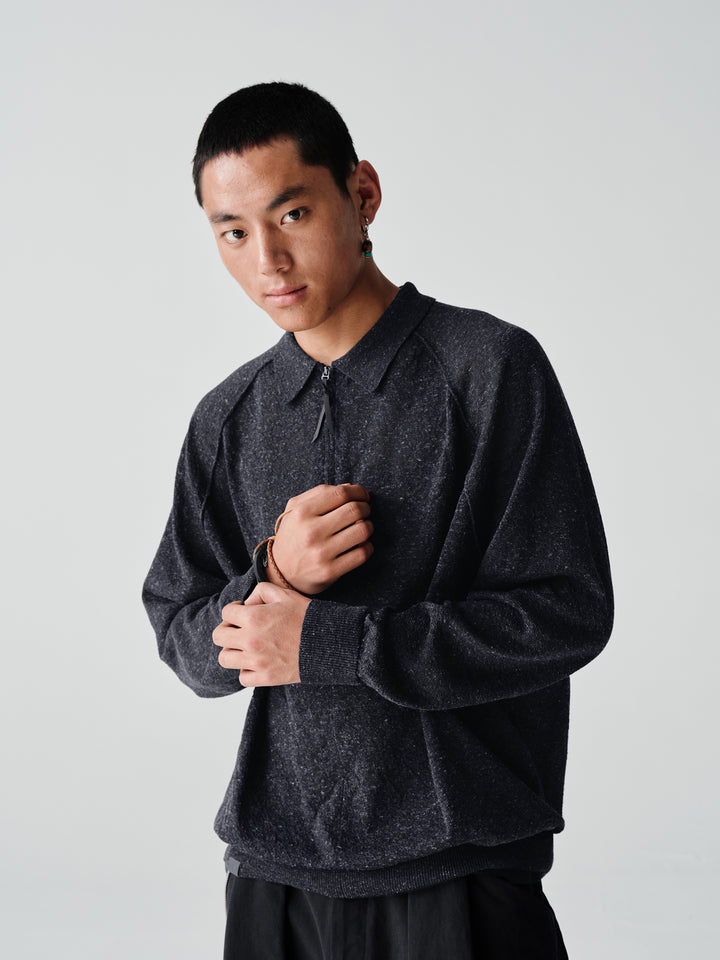 ハーフジップポロシャツニットセーターNLBLAZS002