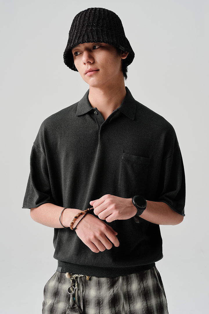 ABACELLニット半袖ポロシャツNLBLDPL002