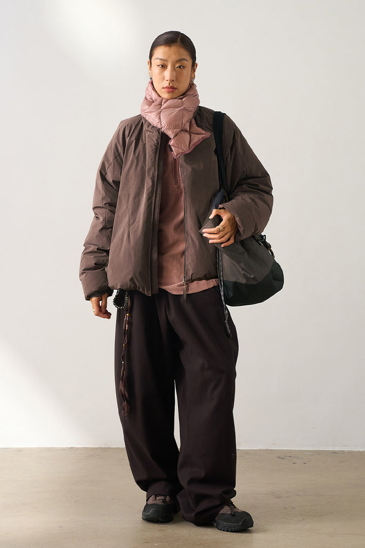 ショートスタンドカラーダウンジャケット25BLYR009