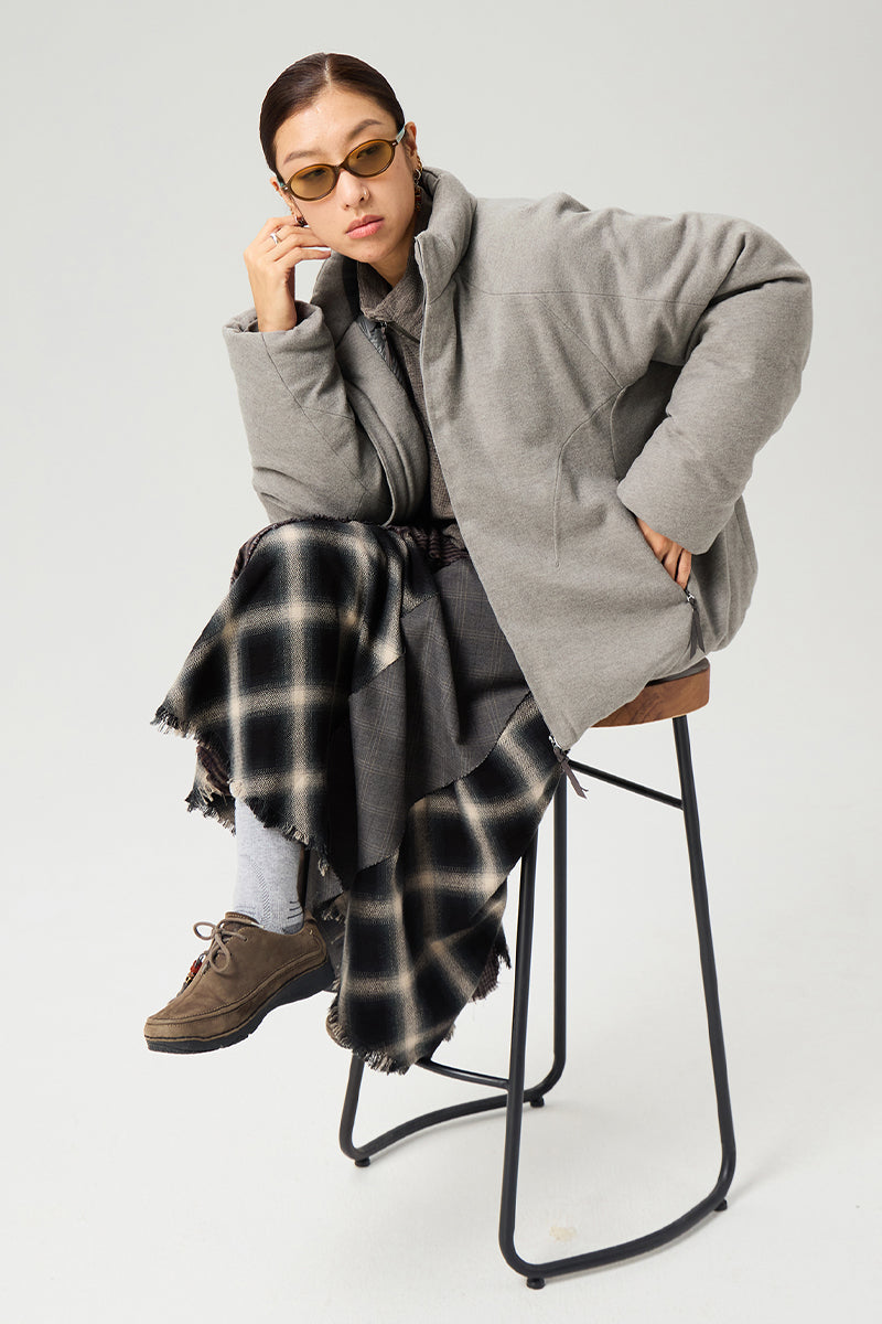 ウールスタンドカラーダウンジャケット25BLYR008