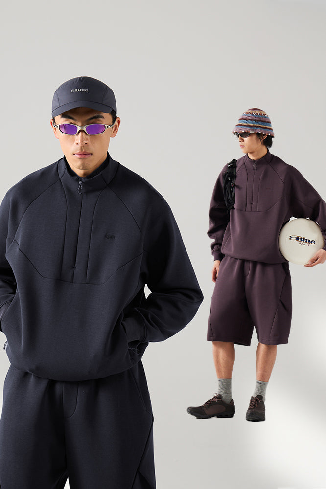 ハーフジップ スタンドカラー スウェット 25BLWY005