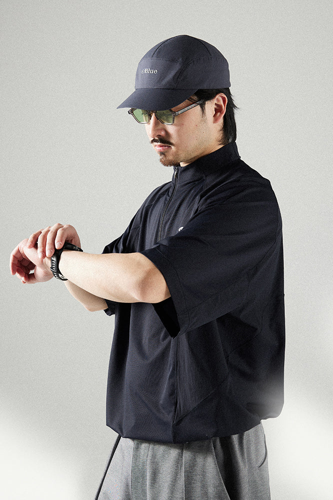 ハーフジップ  スタンドカラー Tシャツ
