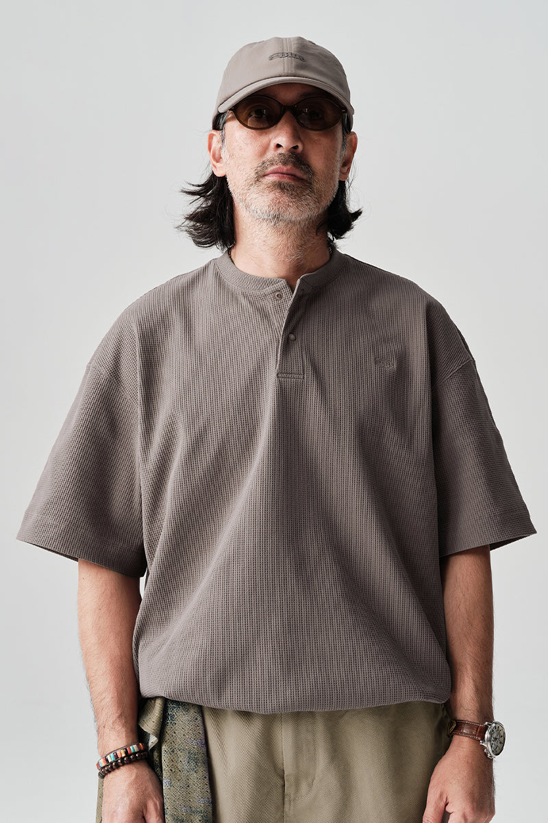 HYDROCOOLワッフル生地ヘンリーネック半袖TシャツNLBLDTX009