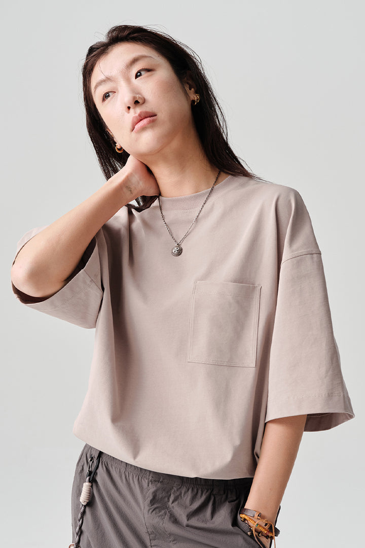 オーバーサイズ胸元ポケット付き半袖TシャツNLBLDTX003