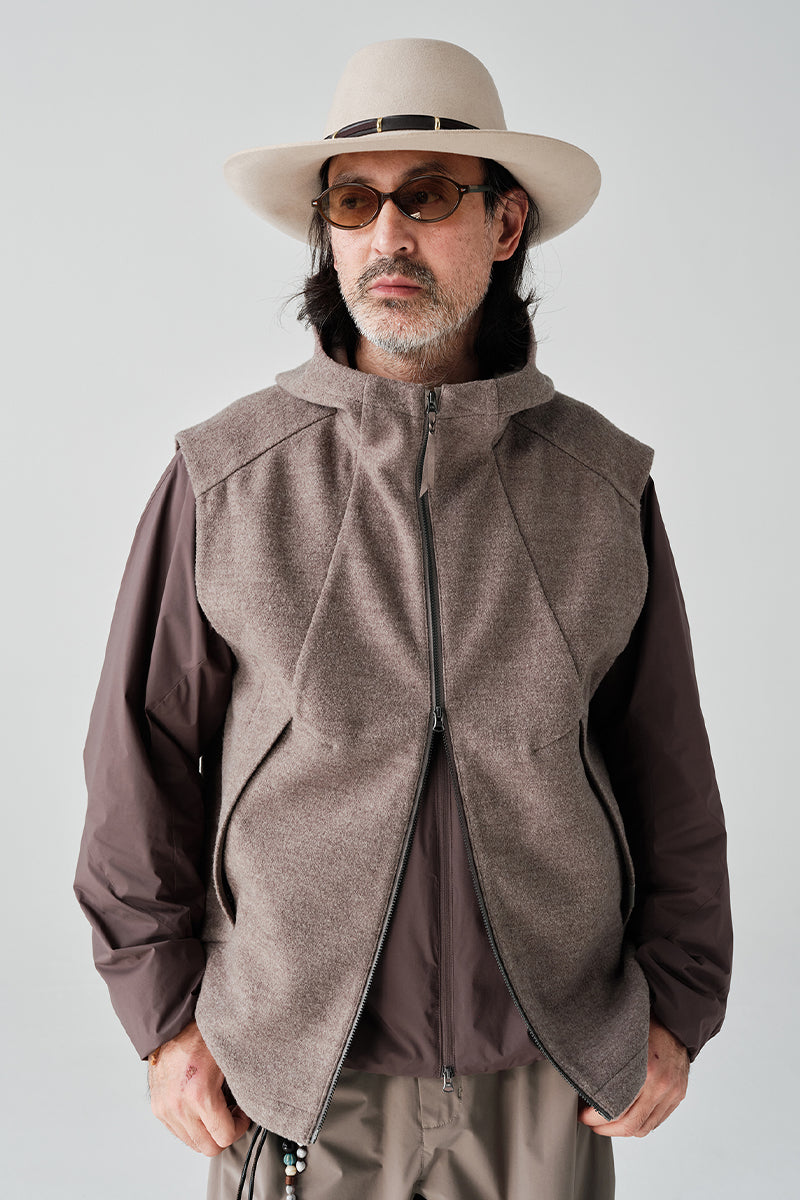 ウールフード付きベストNLBLDMJ002