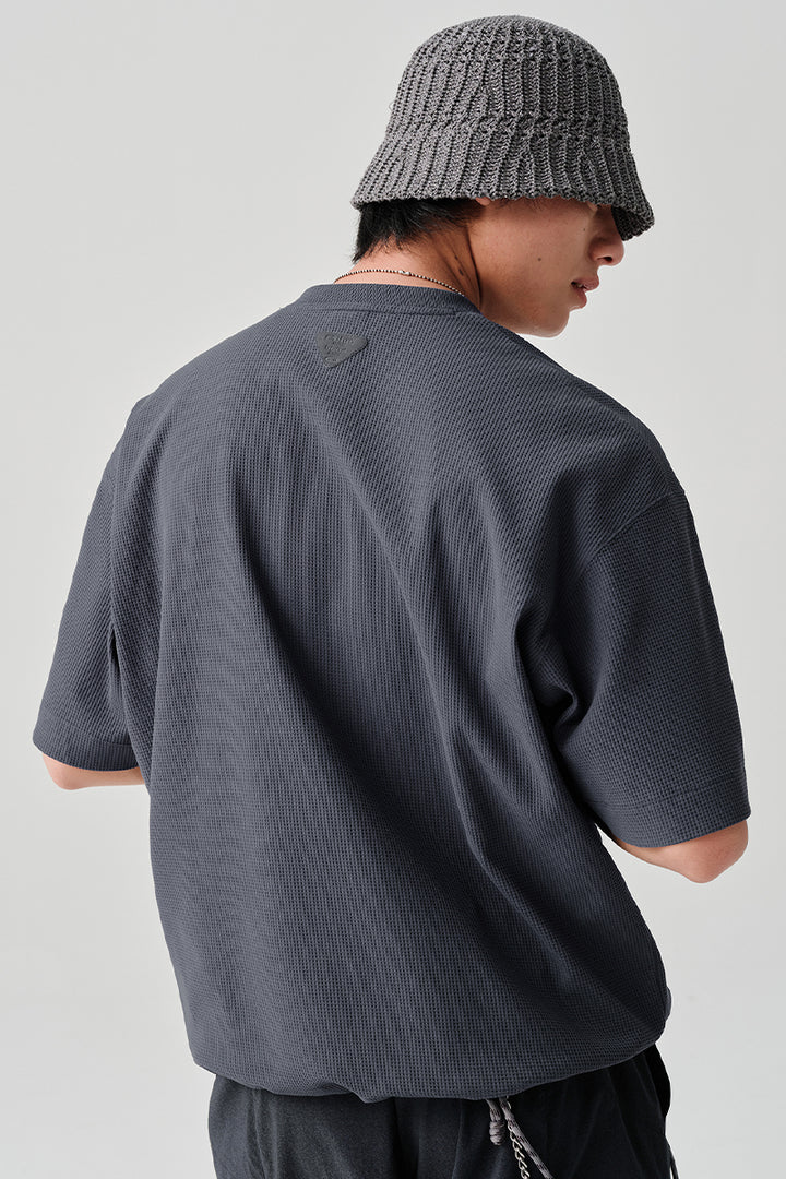HYDROCOOLワッフル生地ヘンリーネック半袖TシャツNLBLDTX009