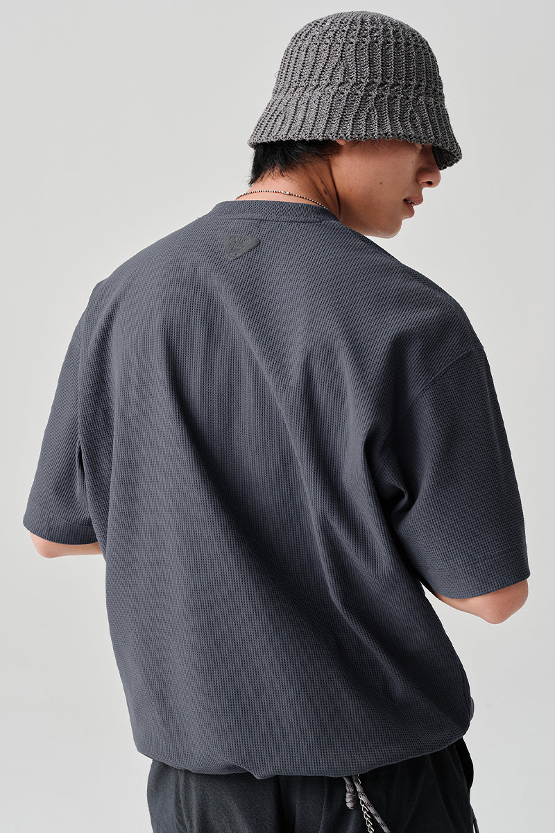 HYDROCOOLワッフル生地ヘンリーネック半袖TシャツNLBLDTX009