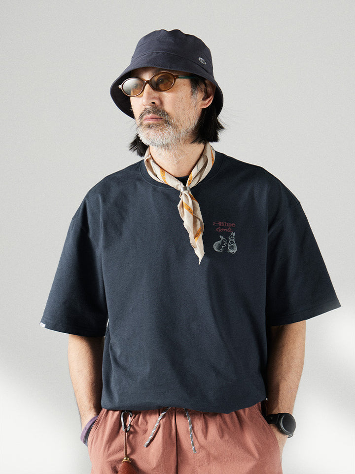 ウサギプリント ルーズTシャツ25BLDT033