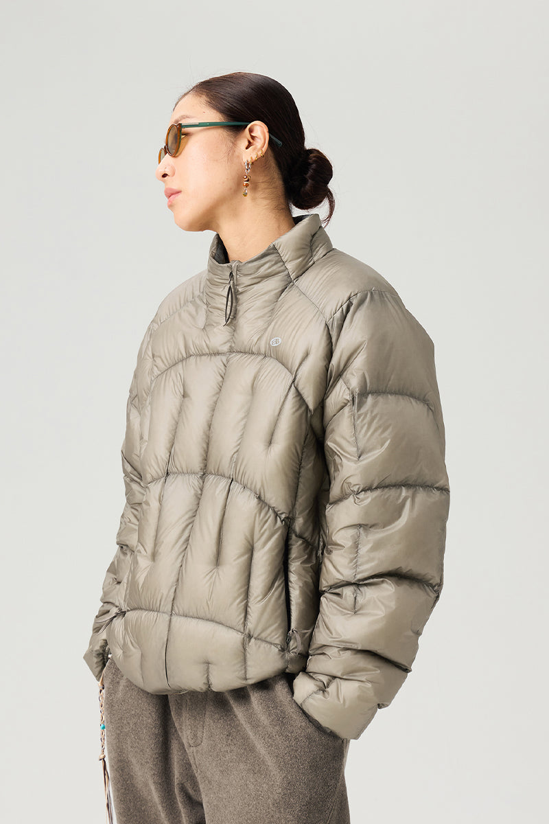 不規則なキルティングダウンジャケット25BLYR011