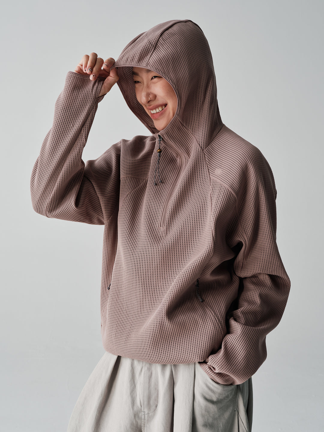 SILVADURメッシュハーフジップフーディーNLBLAWY004