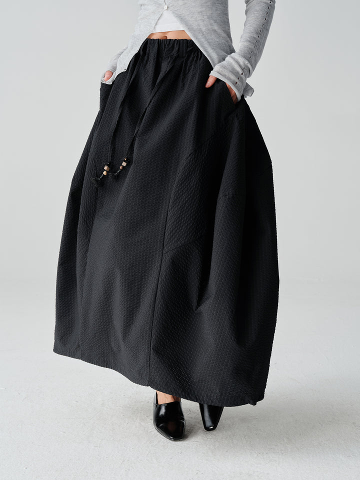 AIRCTRL 버블 체크 롱 스커트 NLBLCQZ003