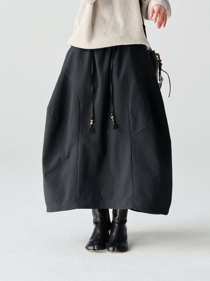 AIRCTRL 버블 체크 롱 스커트 NLBLCQZ003