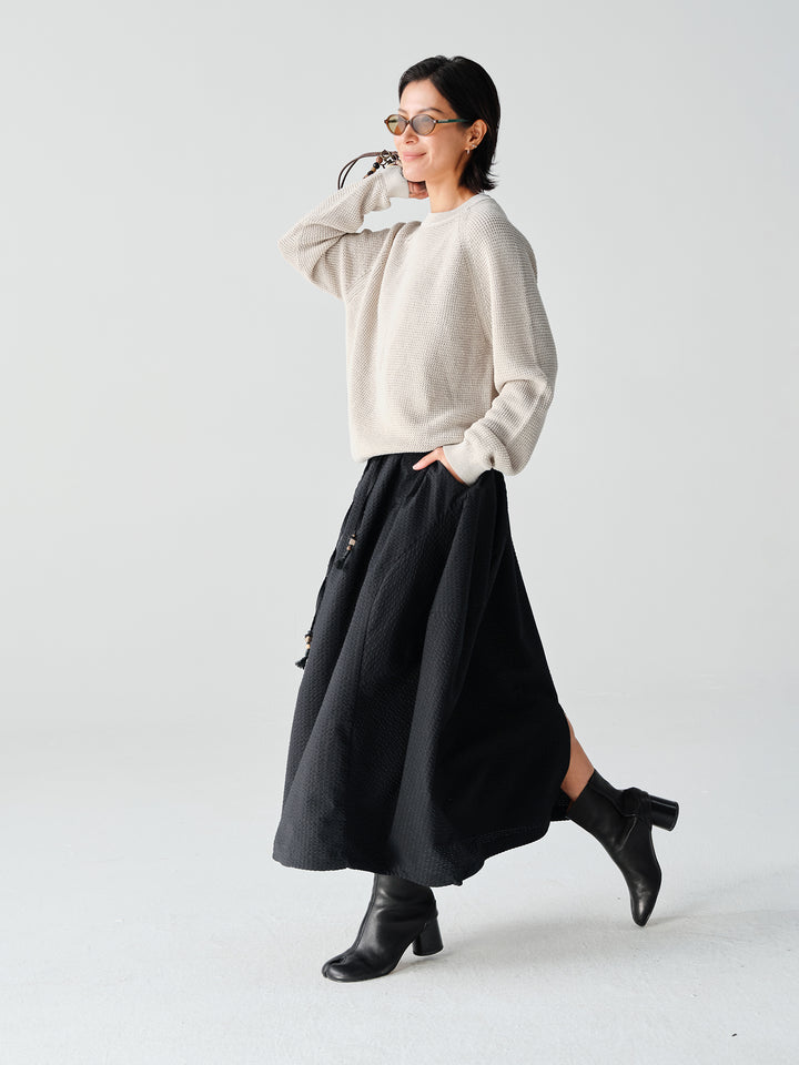 AIRCTRL 버블 체크 롱 스커트 NLBLCQZ003