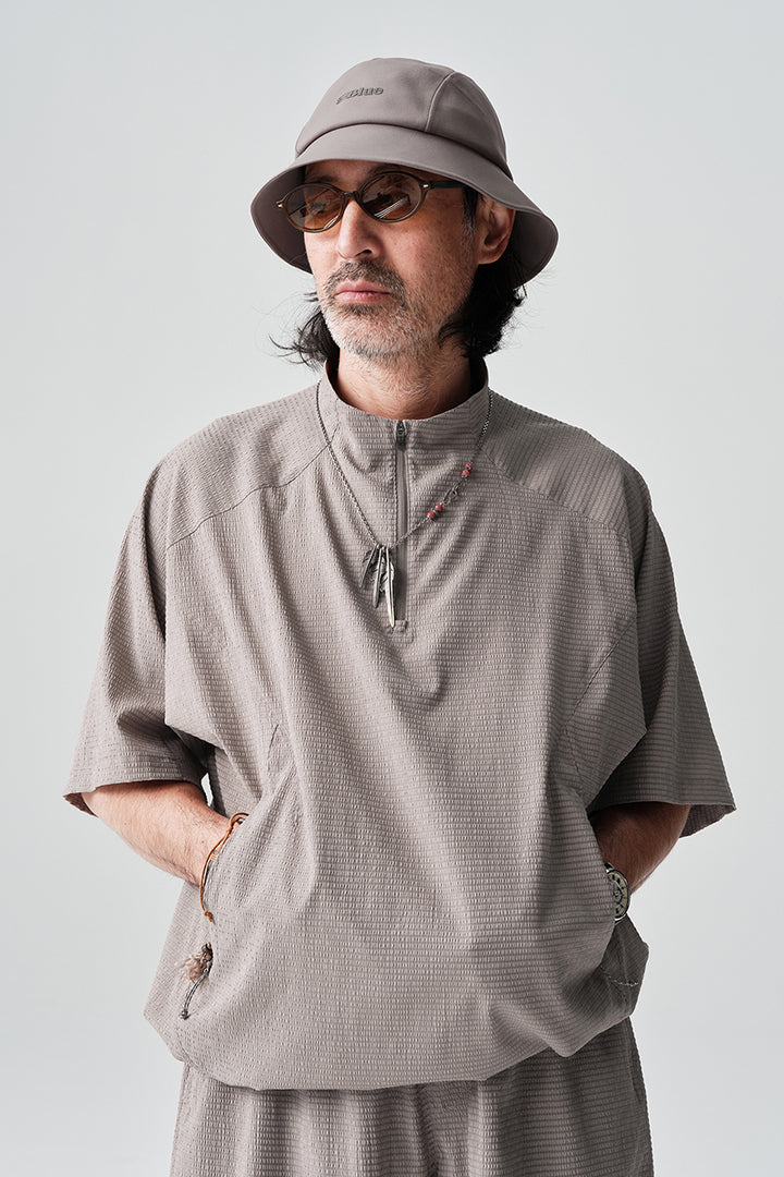 Ripple fabric half-zip short-sleeve T-shirt NLBLDTX013