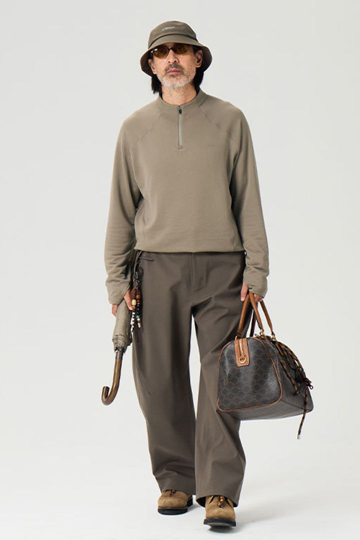 ウールハーフジップインナーシャツ25BLCT023