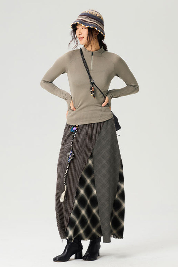 メリノウールハーフジップインナーウイメンズ25BLCT024