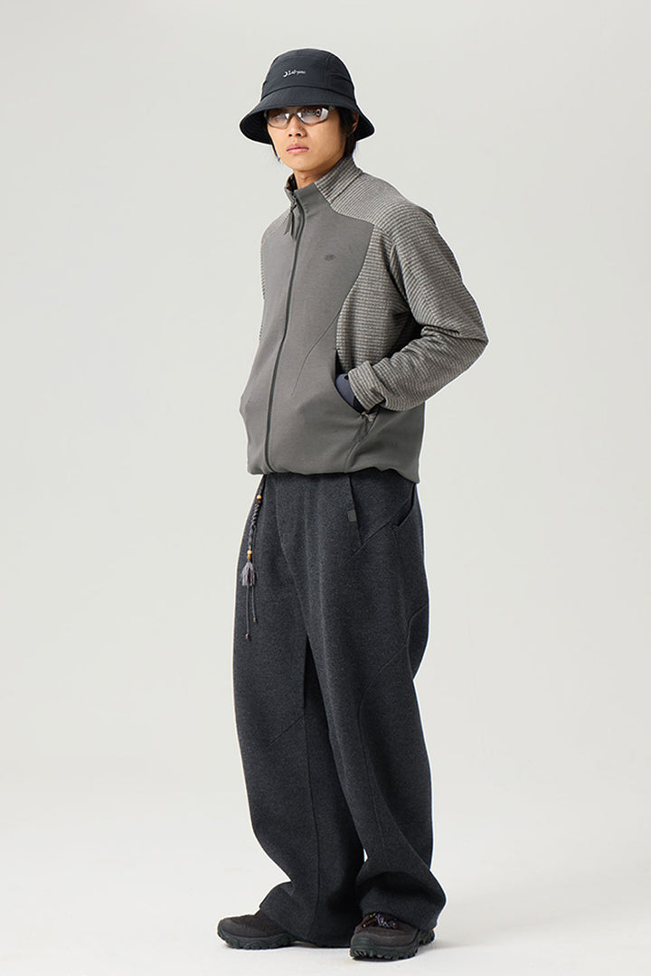 ウールチェックカラーブロックジャケット25BLJK025