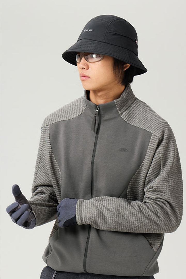 ウールチェックカラーブロックジャケット25BLJK025