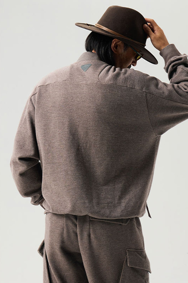 裏起毛ハーフジップウールスウェット25BLWY021