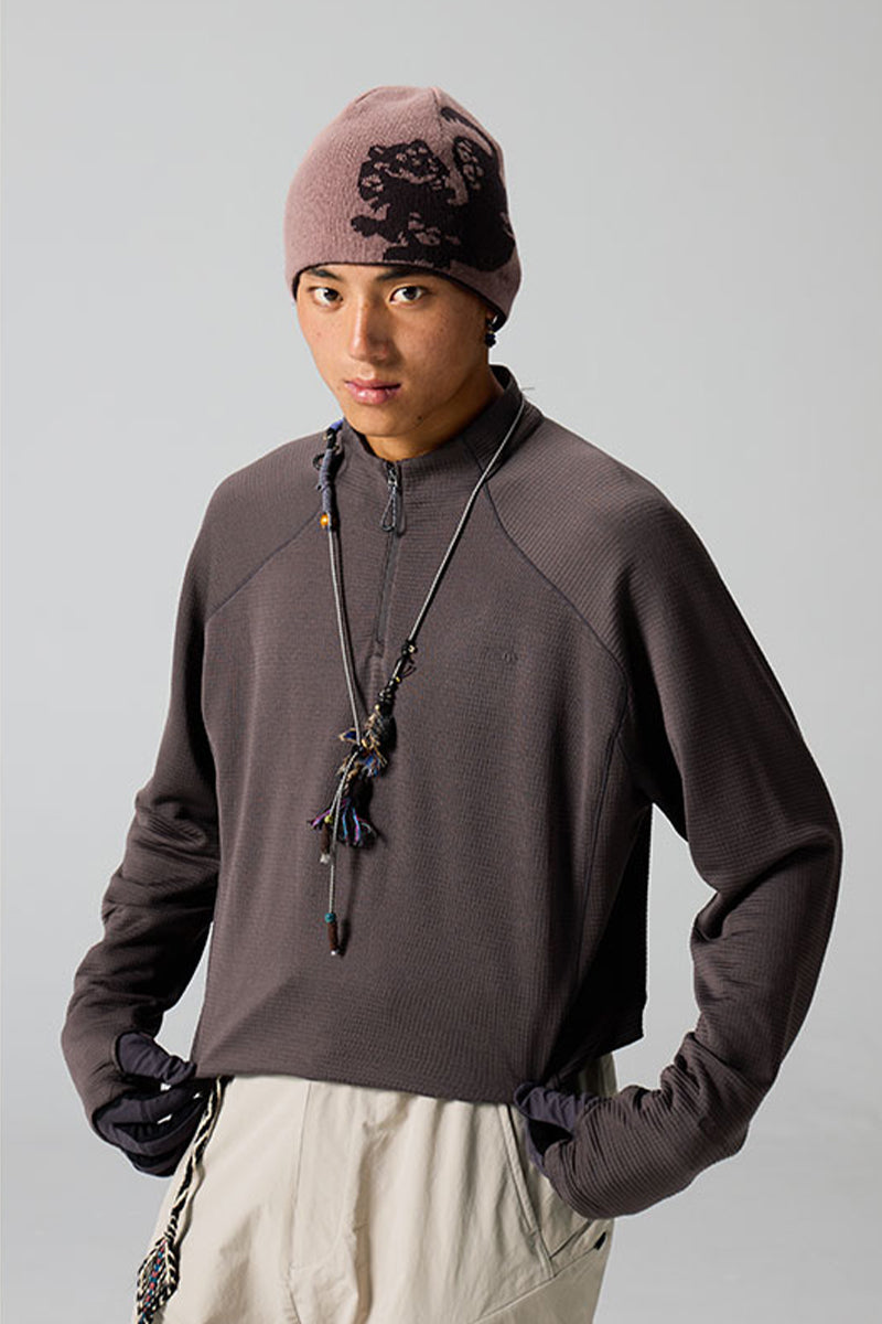 ウールスタンドカラーフリースインナー25BLCT022