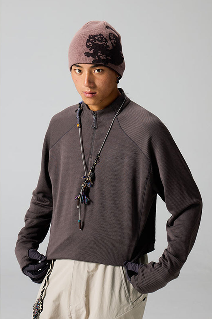 ウールスタンドカラーフリースインナー25BLCT022