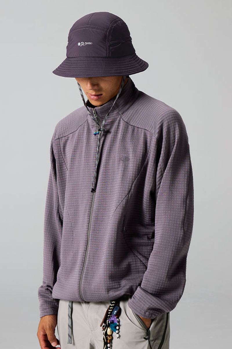 ウールチェック柄フリースジャケット25BLJK027