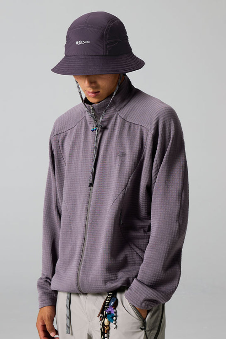 ウールチェック柄フリースジャケット25BLJK027