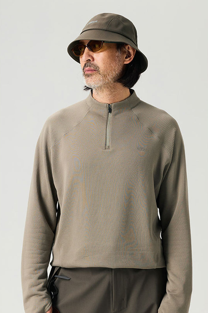 ウールハーフジップインナーシャツ25BLCT023