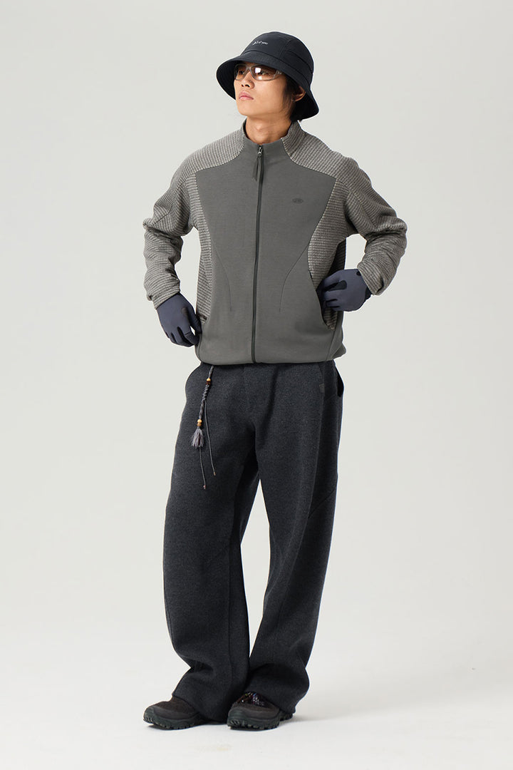 ウールチェックカラーブロックジャケット25BLJK025