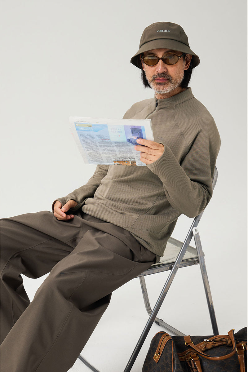 ウールハーフジップインナーシャツ25BLCT023