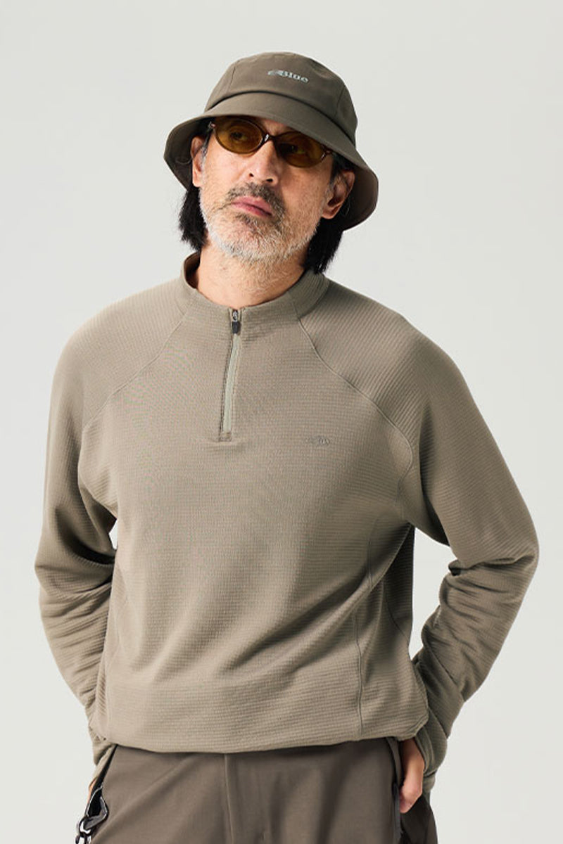 ウールハーフジップインナーシャツ25BLCT023