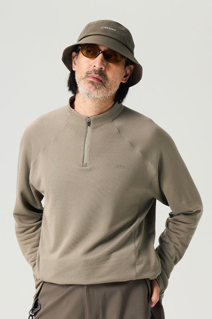 ウールハーフジップインナーシャツ25BLCT023