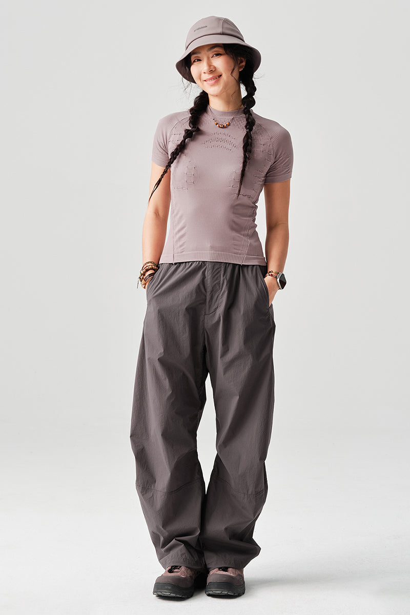 シームレス一体編み半袖TシャツウィメンズNLBLDTX014