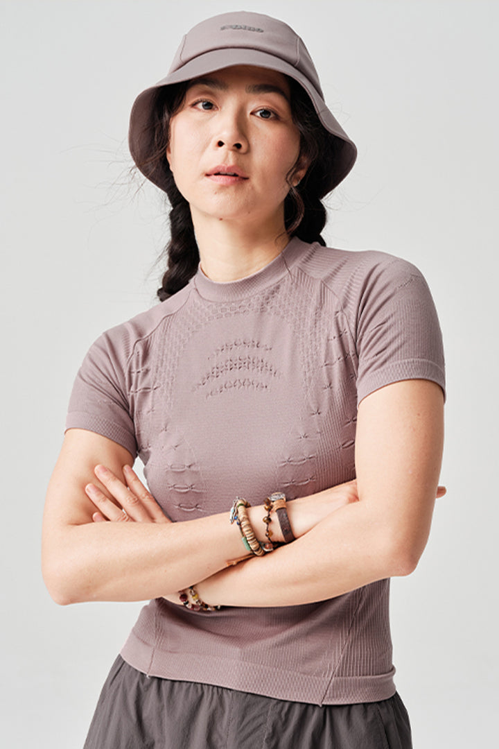 シームレス一体編み半袖TシャツウィメンズNLBLDTX014