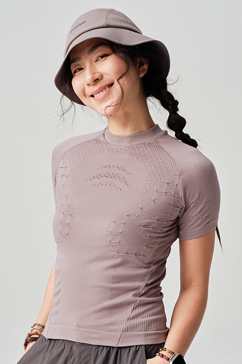 シームレス一体編み半袖TシャツウィメンズNLBLDTX014