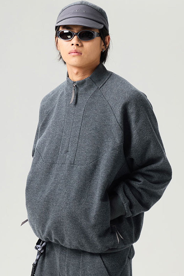 裏起毛ハーフジップウールスウェット25BLWY021