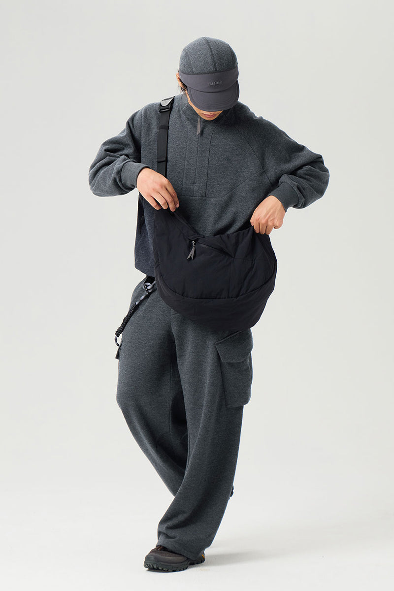 裏起毛ハーフジップウールスウェット25BLWY021