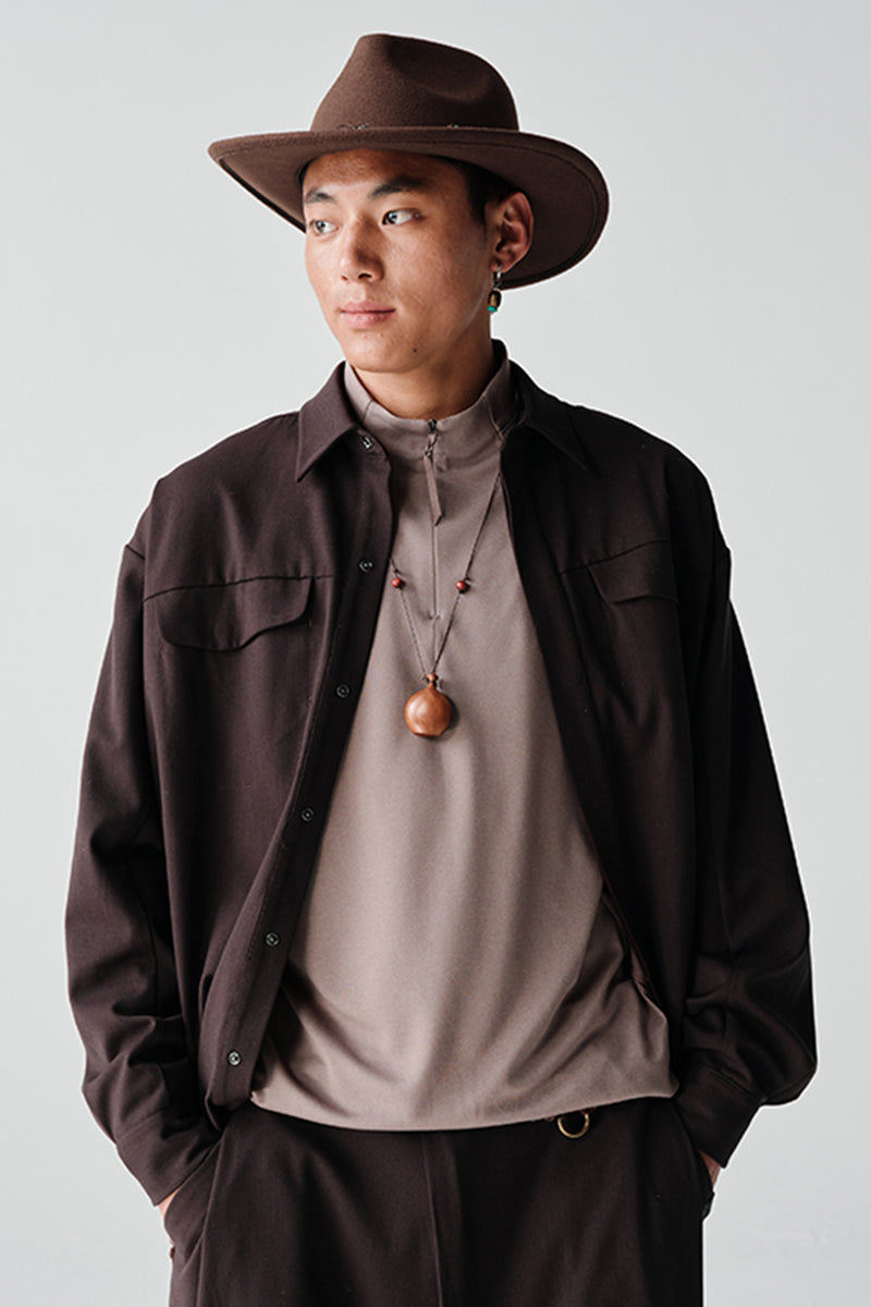 ダブルポケットウールオーバーシャツNLBLCCY002