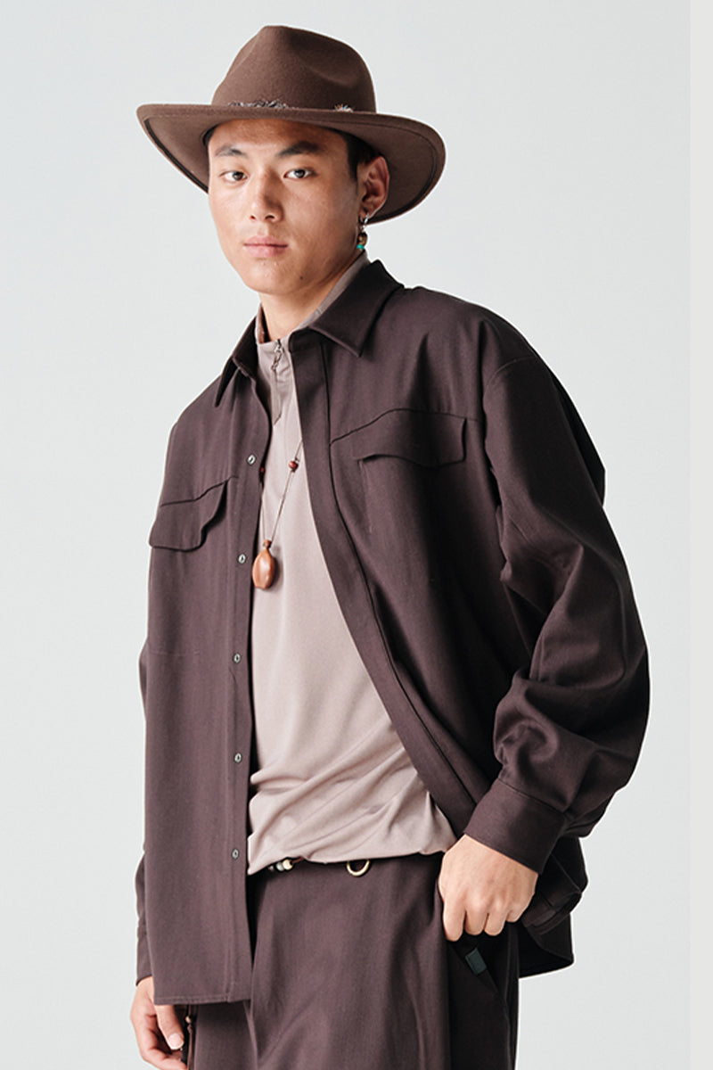 ダブルポケットウールオーバーシャツNLBLCCY002