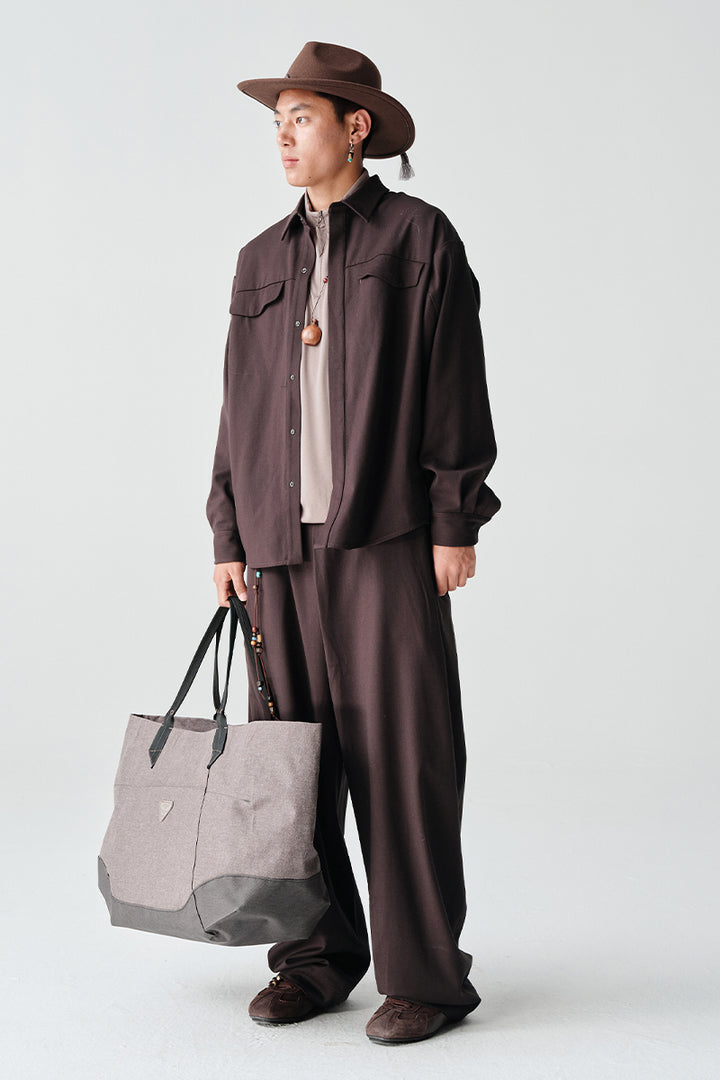 ダブルポケットウールオーバーシャツNLBLCCY002