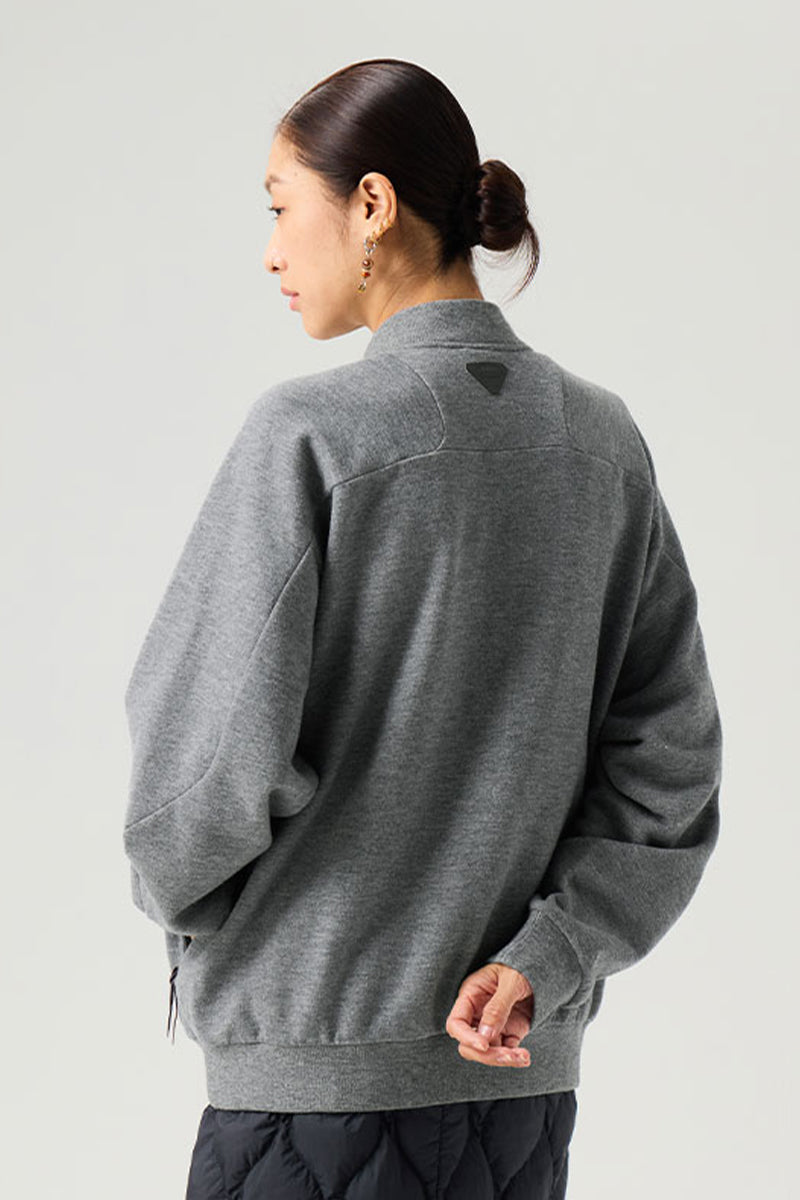 裏起毛ハーフジップウールスウェット25BLWY021